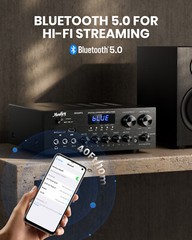 Moukey 400W 2 Channel Audio Power Amplifier Bluetooth Home Stereo Receiver