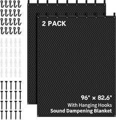 2 PCS Large Sound Dampening Blanket,96″ X 80″ Sound Absorbing Studio,Noise Cance