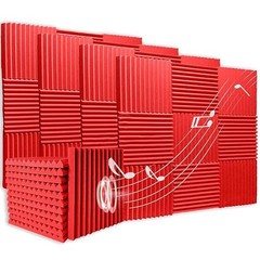 96PACK Acoustic Foam Panel Wedge Studio Soundproofing Sound Absorbing Wall Tiles