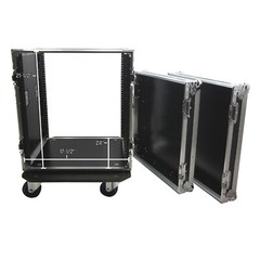 Harmony Cases HC12UADC Flight DJ Amp 12U Veritcal Rack Amplifier DJ Case Wheels