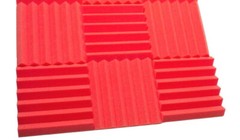 6 Pack Wedge Premium Acoustic Sound Proofing Studio Foam Wall Tiles 12×12 x2 Red