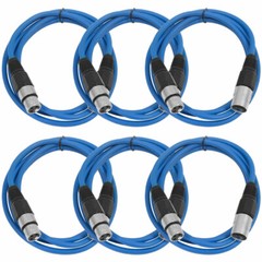 SEISMIC AUDIO (6 PACK) Blue 6′ XLR Patch Cables – Snake