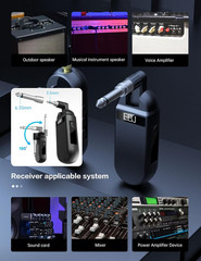 UHF Wireless Saxophone Microphone System with 8-Hour Battery Life