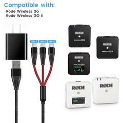 USB C Charging Cable for Rode Wireless Go 2 / ii Microphone System, 3-in-1 Ty…