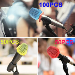 200 PCS (100 Pack) Microphone Hygiene Covers Disposable Non-Woven Handheld Mic M