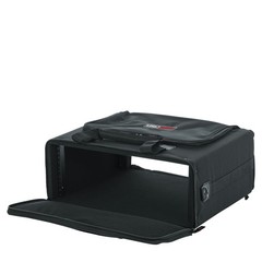 4U Portable Lightweight Rack Bag Black Nylon Plywood Construction for Instrum…