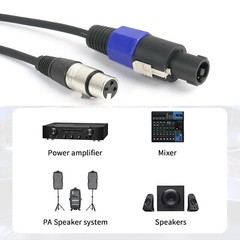 10 15 20 30 50 Feet Microphone Speakon to 3-Pin XLR Cable w/ Twist Lock Mic Wire