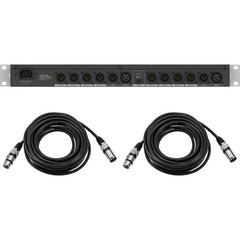 Behringer DS2800 Professional 2-Input/8-Output Distribution Splitter, Bundle wit