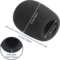 Microphone Covers Foam 1-Pack, High Density Mic Windshield Pop for Large