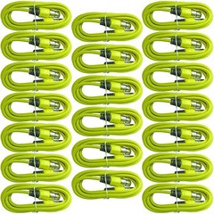 20 LOT PACK YELLOW 6 ft foot 3 pin XLR M/F shielded microphone mic audio cables