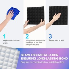2″ Thick Charcoal Acoustic Foam Panels – 6 Pack for Sound Quality Enhancement