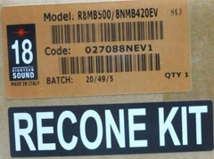 Eighteen Sound 18 Sound R8MB500 Original Recone Kit For 8MB500 Mid-Bass Speaker
