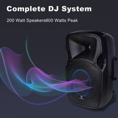 PRORECK 1000W Powered PA Speaker System 12″DJ Party Speakers Bluetooth Stand Mic