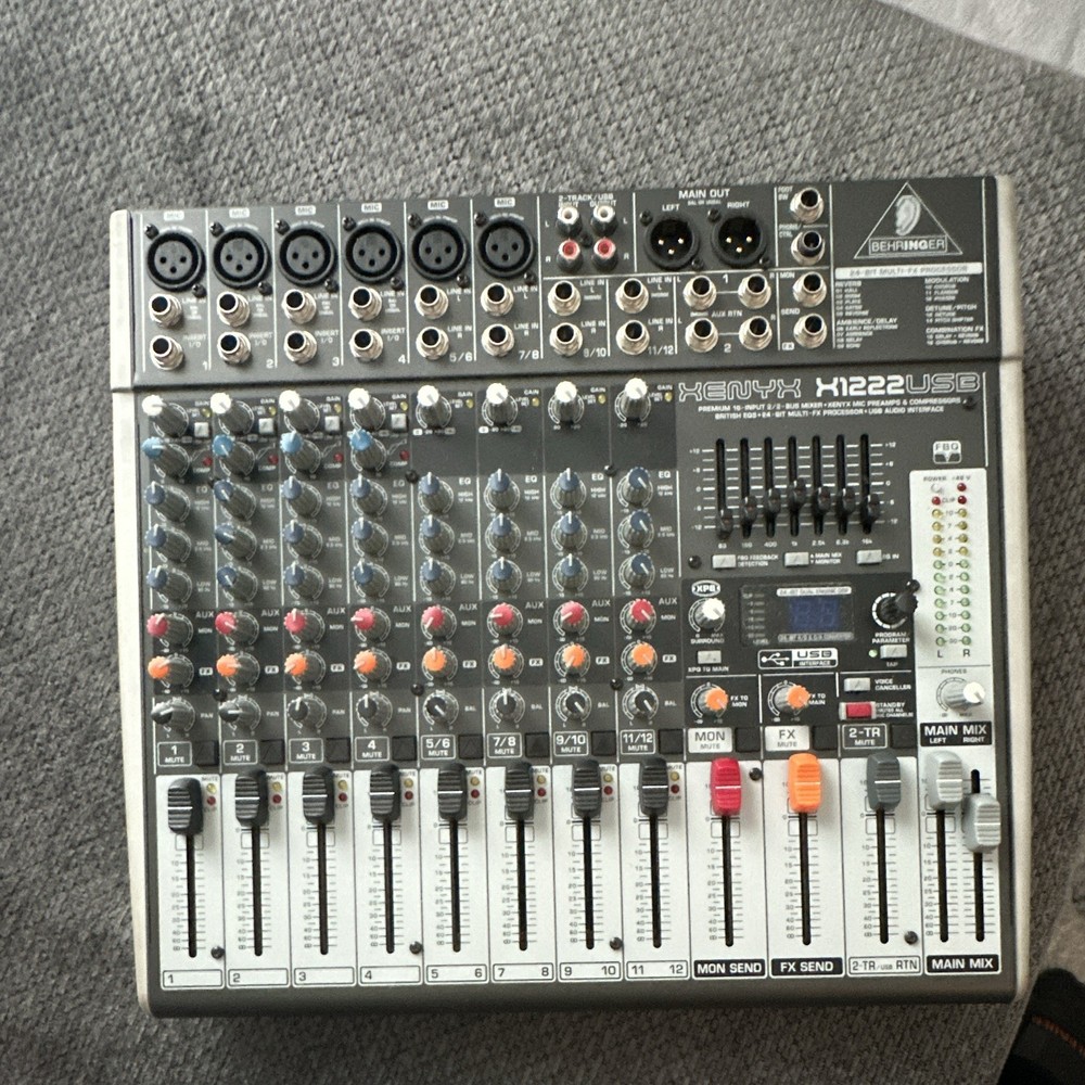 Behringer XENYX X1222USB Premium 16-Input 2/2-Bus Mixer (read description)