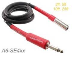 1/4″ Mono TS Male to Female Speaker Audio Extension 14AWG 9.2mm OD Cable