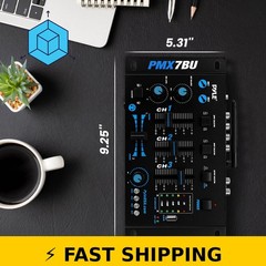 Pyle 3 Channel Bluetooth DJ Mixer Controller – PMX7BU, Black