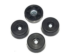 20 LARGE ROUND RUBBER FEET 1.312 W X 1/2 H AMPS, CASES – FREE S&H – MADE IN USA