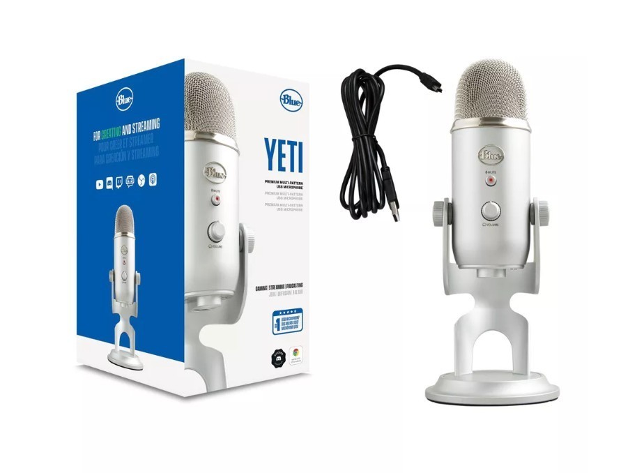 Blue Microphone – Yeti Silver: Studio USB Condenser for PC – NEW OPEN !!!