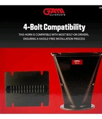 Throat Aluminum 2″ Horn GM-163 Black 4 Bolts GAMA PRO AUTO New