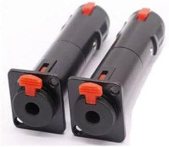 Solderless 1/4 TRS to TRS Female Locking Jacks Plug for D Pedalboards (Black(2Pc