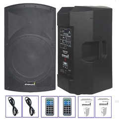 Pair 15″ 4000W Active Powered PA Speakers Amplified 2-Way Portable TWS Speakers