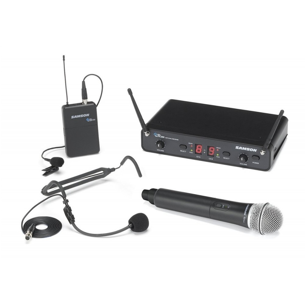 SAMSON CONCERT 288 ALL IN ONE Dual Wireless Headset, Handheld, Lavalier System