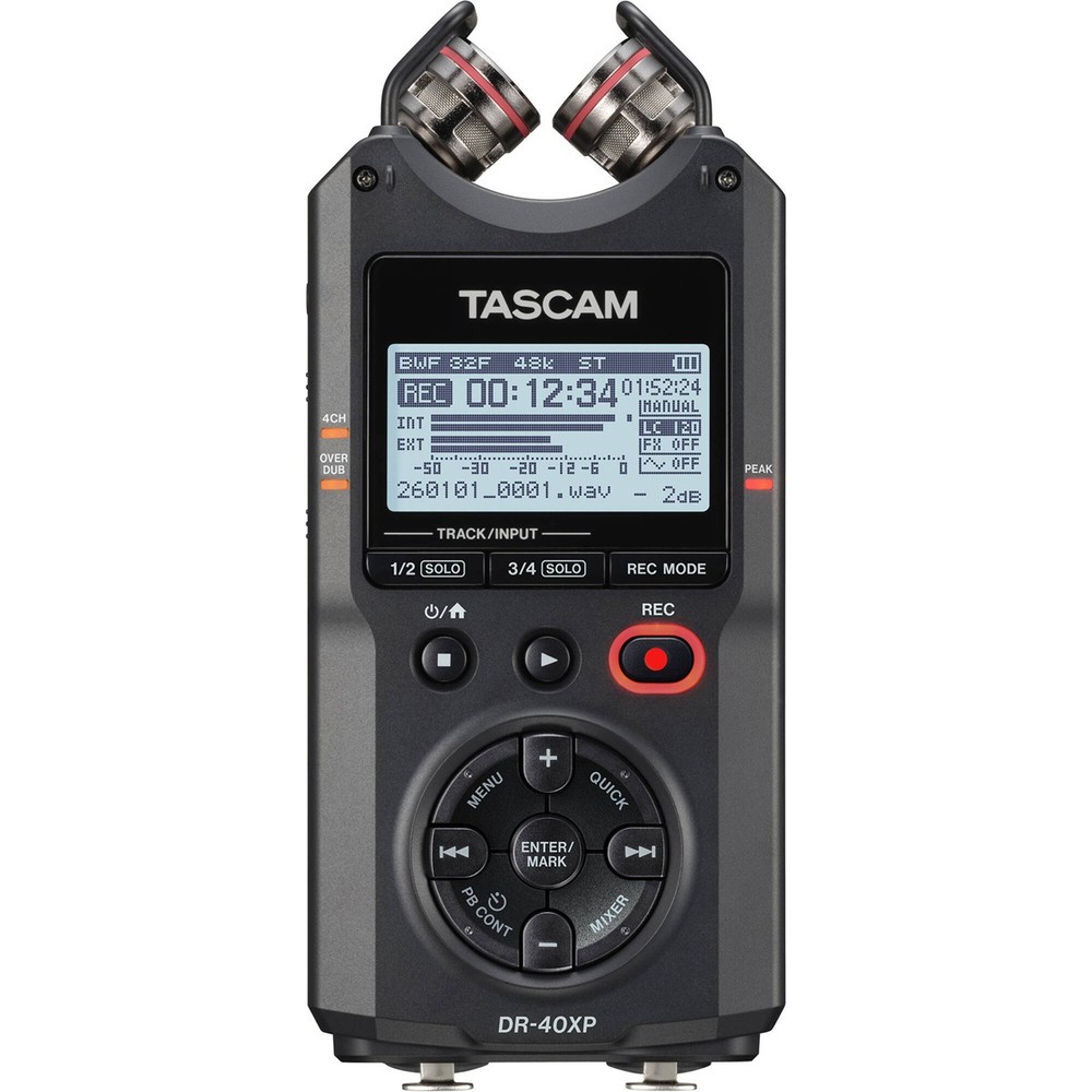 Tascam DR-40XP 4-Channel 32-Bit Float Portable Handheld Audio Recorder with USB-
