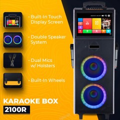Professional Karaoke Machine Bluetooth Speaker Lyrics Display Screen WirelessMic