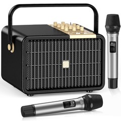 SUPNIU Wireless Voice Amplifier Professional Karaoke Machine with 2 UHF Micropho