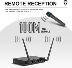 Debra Audio Pro UHF 4 Channel Wireless Microphone System with Cordless Handheld