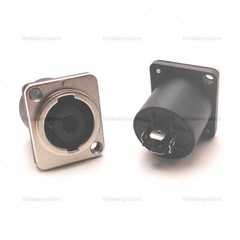 2pcs Replacement Speakon Connector 4 Pole W/ Metal Panel Mount for Neutrik NL4MP
