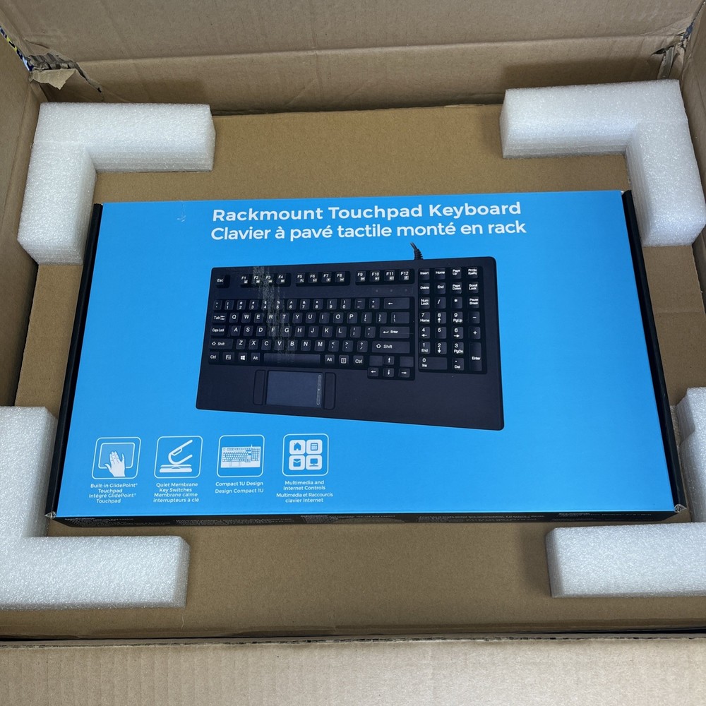 Adesso AKB-425UB-MRP 1U Rackmount Drawer with USB Touchpad Keyboard