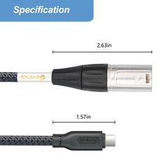 Devinal USB C to XLR Cable, Smartphone/Laptop to XLR Male Output Cable for Am…