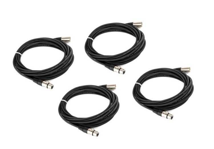 Cable Up MIC-25-FOUR-K Cable, XLR to XLR 25ft Black 4-Pack