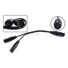 3-Pin XLR Female Jack to Dual 2 Male Plug Y Splitter Mic DJ Cable Adaptor 16 AWG