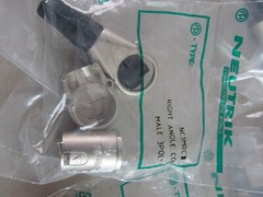 5x Neutrik NC3MRC, 3 Pol Right Angle Male Conn. , Nickel Housing, Silver Conn.