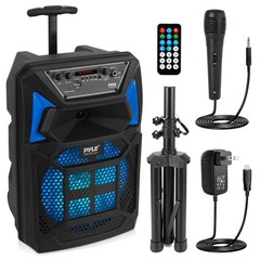 Pyle Portable Bluetooth PA Speaker System – 400W Outdoor 400w, Charcoal grey