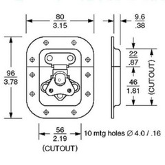 (2 PACK) PENN ELCOM 3758 Recessed Butterfly Latch for Racks/ Cases/ Cabs – ZINC