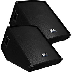 SA-15M Pair of Passive 15″ Floor Stage Monitors Wedge Style