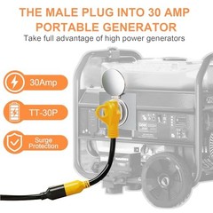Generator Transfer Switch Adapter Cord NEMA TT-30P to L14-30R, 3 Prong 30 1 FT