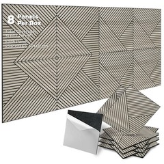 GreenClad 3D Peel and Stick Acoustic Wall Panels – 8 Pack White Maple