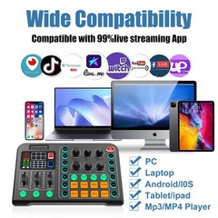 Headset Studio Recording Kit Podcast Mixer Equipment Condenser Microphone Set US