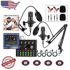 Podcast Equipment: 2 Metal Mics, 78dB SNR, DSP Mixer, Live Stream Ready