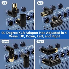 Heavy Duty XLR Male to Female 4 Pack – 90° Adapter