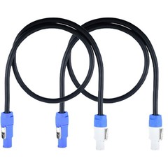 2Pcs 6ft 16AWG Stage Lighting Fixture For PowerCon Power-Through Blue Cable USA