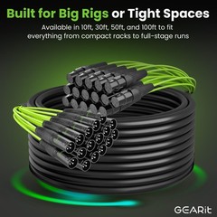GEARit 16 Channel XLR Snake 50 ft, Balanced Multicore Audio Snake Cable with …