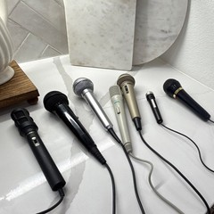 Lot of Wired Microphones w/ Cables – Mixed Brands Untested Audio Mic Bundle