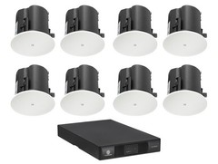 (8) JBL Control 424C/T 4″ Commercial 70v Ceiling Speakers+Crown Amp 4 Restaurant