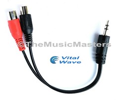 6 inch 3.5MM (1/8″) Stereo Male to Dual RCA Female Jacks Audio Cable Wire VWLTW