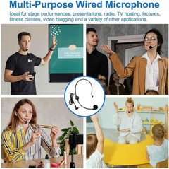 Hands Free Microphone Headset Mic,Flexible Wired Boom for Voice Amplifier, 3….